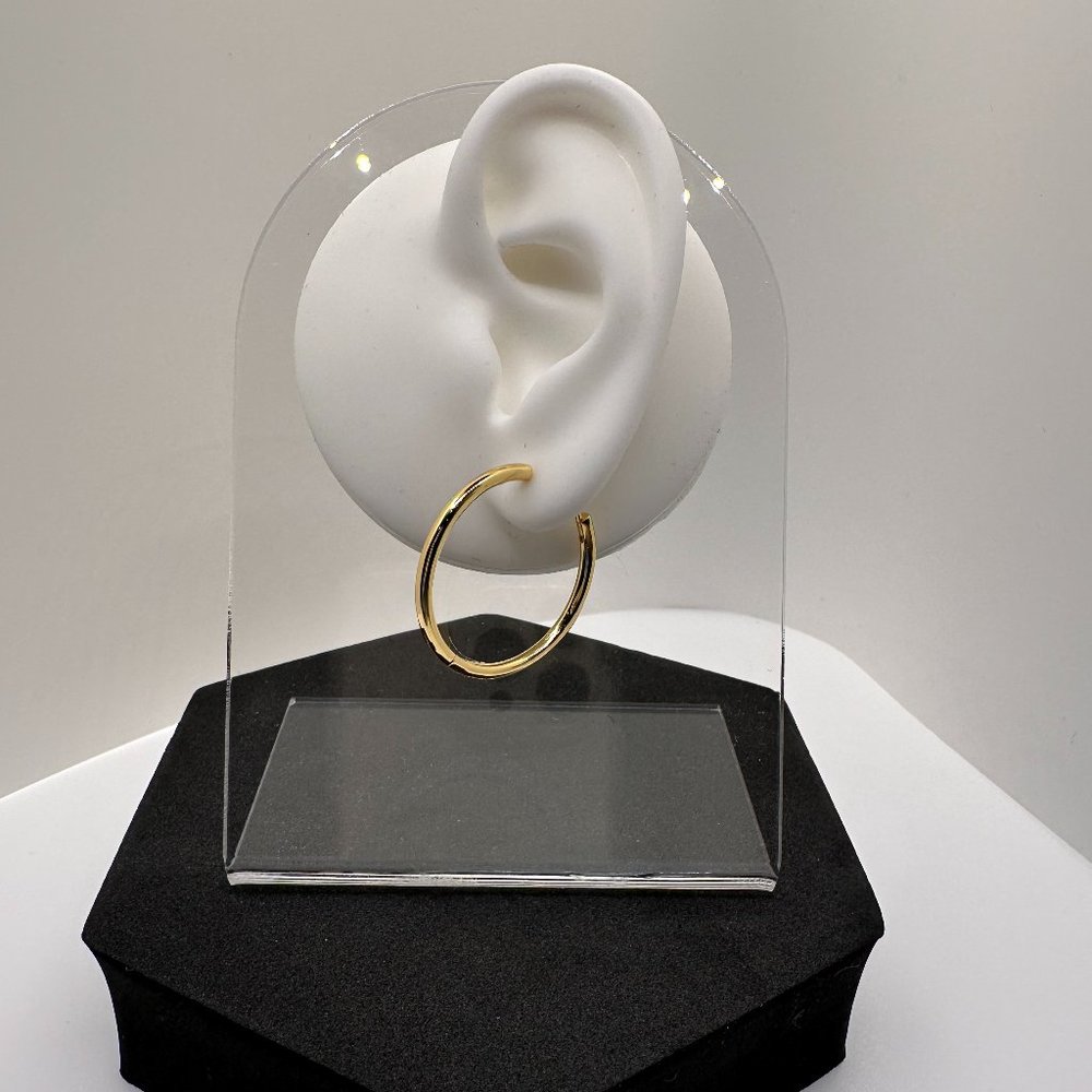 18K Gold Over .925 Sterling Silver 30mm Minimalist Hoop Earrings